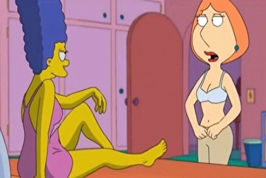 Marge la lesbiana se folló a Lois con un strap-on