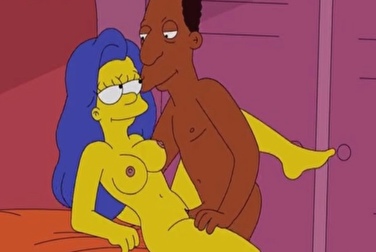 La sexy Marge engaña a Homer con su amigo negro