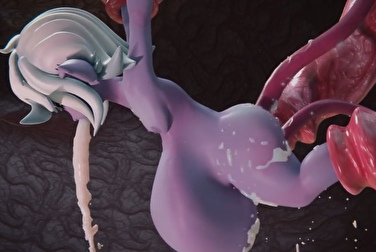 Los tentáculos se follan a Tristana y le echan una tonelada de esperma (LOL)