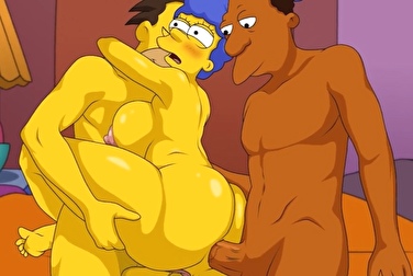 Marge vuelve a engañar a Homer, esta vez con 2 pollas a la vez